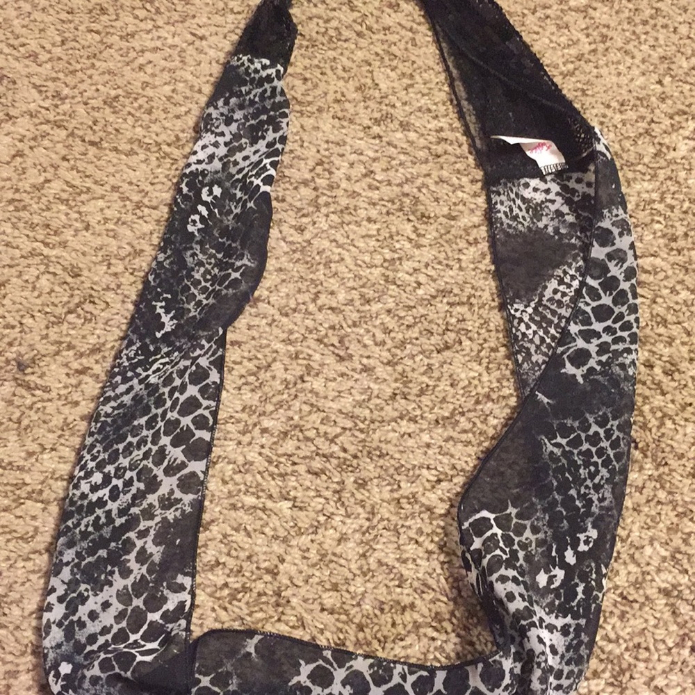 A black shiny scarf